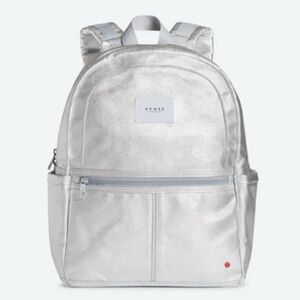 NWT State Kane Kids Silver Metallic Backpack